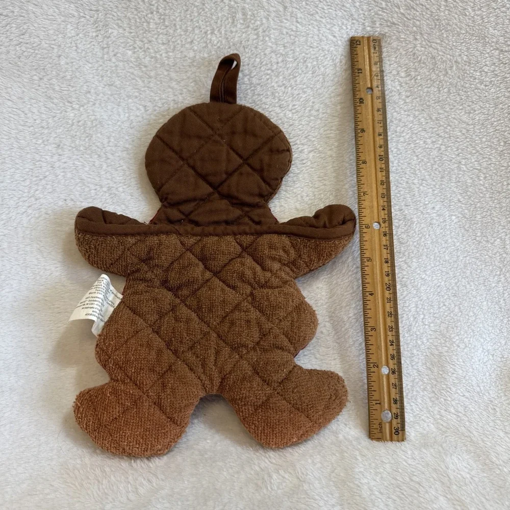 St Nicholas Square Gingerbread Girl Potholder Christmas Holiday Cotton Brown Red